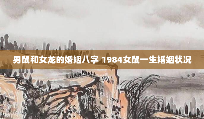 男鼠和女龙的婚姻八字 1984女鼠一生婚姻状况