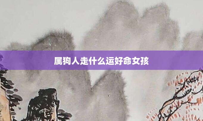 属狗人走什么运好命女孩