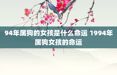 94年属狗的女孩是什么命运 1994年属狗女孩的命运