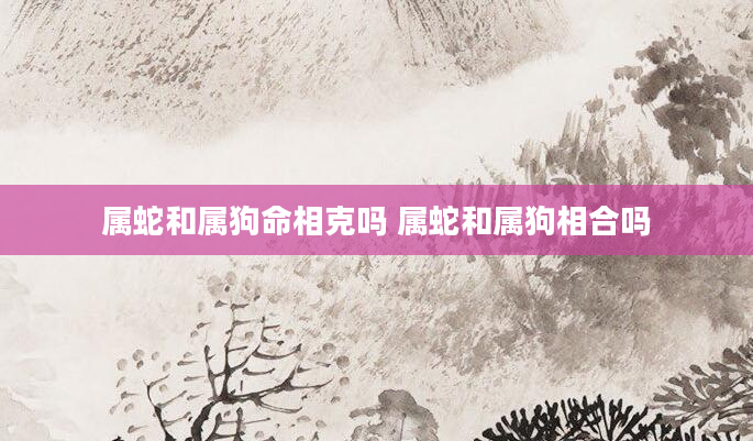 属蛇和属狗命相克吗 属蛇和属狗相合吗