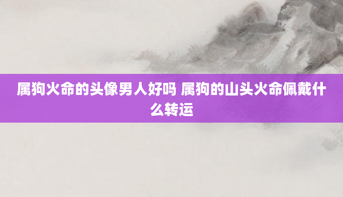 属狗火命的头像男人好吗 属狗的山头火命佩戴什么转运