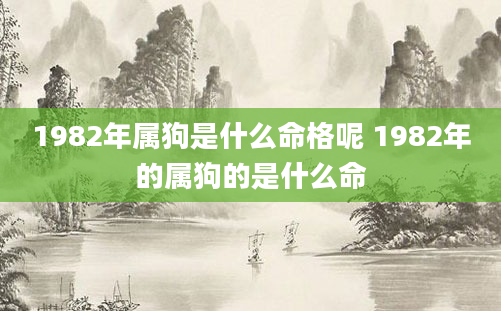 1982年属狗是什么命格呢 1982年的属狗的是什么命
