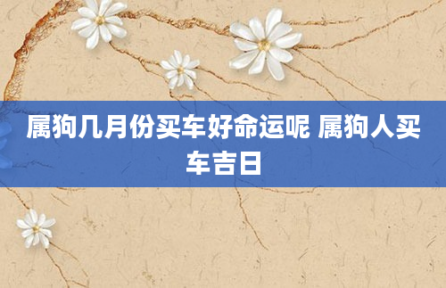 属狗几月份买车好命运呢 属狗人买车吉日