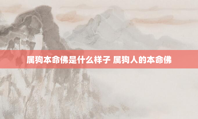属狗本命佛是什么样子 属狗人的本命佛