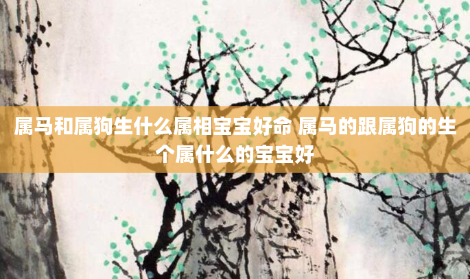 属马和属狗生什么属相宝宝好命 属马的跟属狗的生个属什么的宝宝好