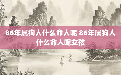86年属狗人什么命人呢 86年属狗人什么命人呢女孩