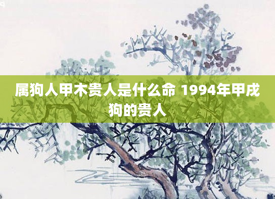属狗人甲木贵人是什么命 1994年甲戌狗的贵人