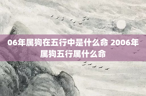 06年属狗在五行中是什么命 2006年属狗五行属什么命