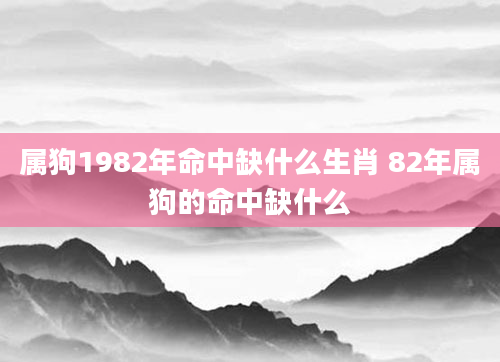 属狗1982年命中缺什么生肖 82年属狗的命中缺什么