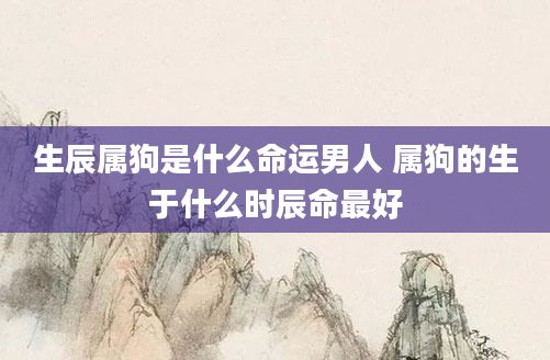 生辰属狗是什么命运男人 属狗的生于什么时辰命最好