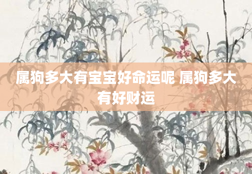 属狗多大有宝宝好命运呢 属狗多大有好财运