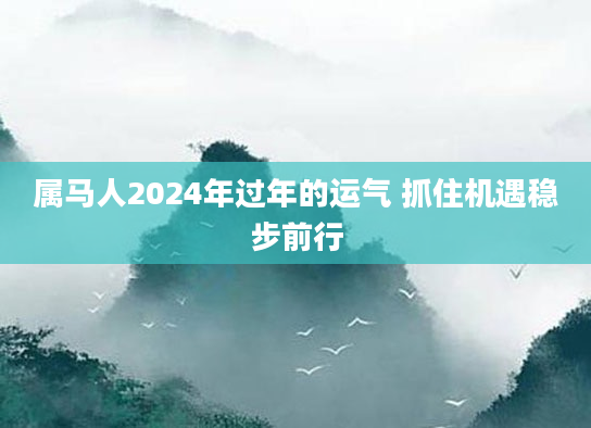 属马人2024年过年的运气 抓住机遇稳步前行
