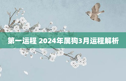 第一运程 2024年属狗3月运程解析