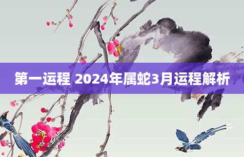 第一运程 2024年属蛇3月运程解析