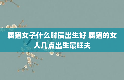 属猪女子什么时辰出生好 属猪的女人几点出生最旺夫