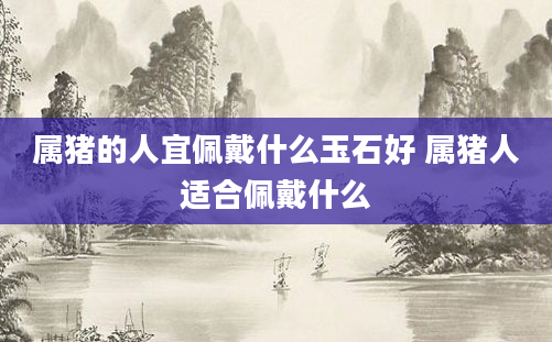 属猪的人宜佩戴什么玉石好 属猪人适合佩戴什么