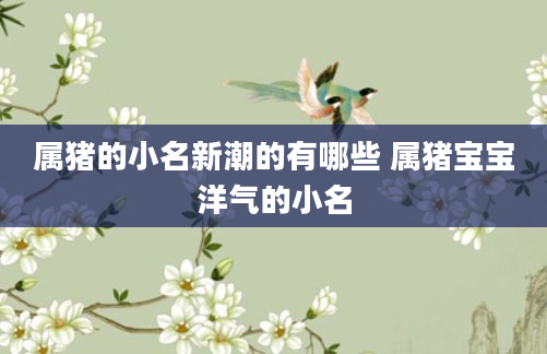 属猪的小名新潮的有哪些 属猪宝宝洋气的小名