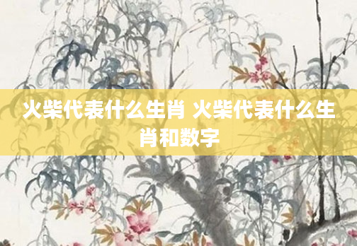 火柴代表什么生肖 火柴代表什么生肖和数字