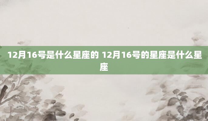 12月16号是什么星座的 12月16号的星座是什么星座
