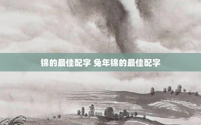 锦的最佳配字 兔年锦的最佳配字