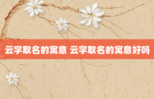 云字取名的寓意 云字取名的寓意好吗