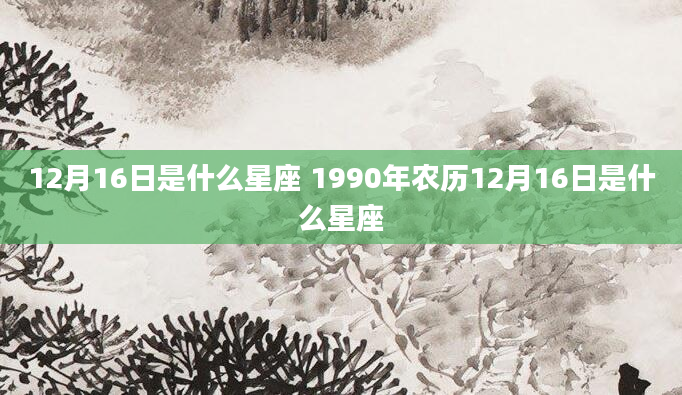 12月16日是什么星座 1990年农历12月16日是什么星座