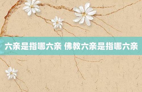 六亲是指哪六亲 佛教六亲是指哪六亲