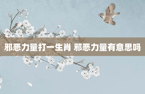 邪恶力量打一生肖 邪恶力量有意思吗