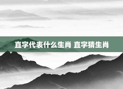 直字代表什么生肖 直字猜生肖