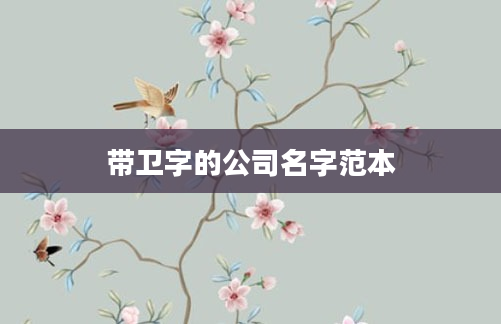带卫字的公司名字范本