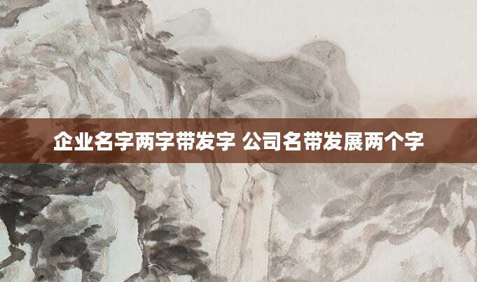 企业名字两字带发字 公司名带发展两个字