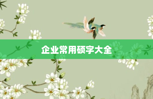 企业常用硕字大全