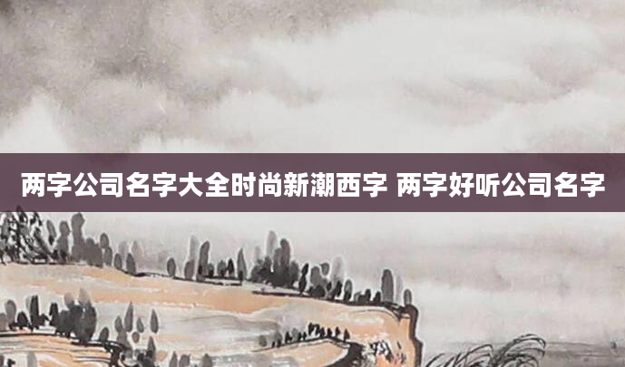 两字公司名字大全时尚新潮西字 两字好听公司名字