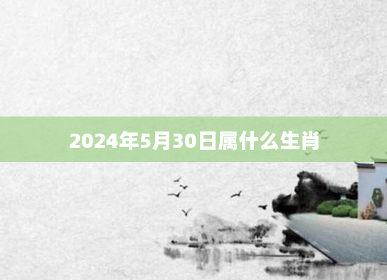 2024年5月30日属什么生肖
