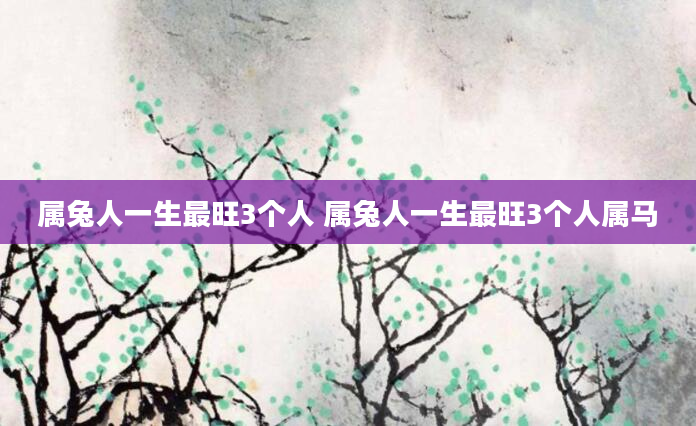 属兔人一生最旺3个人 属兔人一生最旺3个人属马