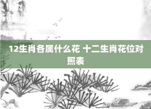 12生肖各属什么花 十二生肖花位对照表