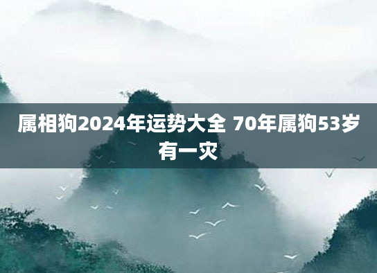 属相狗2024年运势大全 70年属狗53岁有一灾