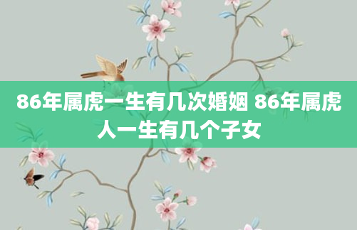86年属虎一生有几次婚姻 86年属虎人一生有几个子女