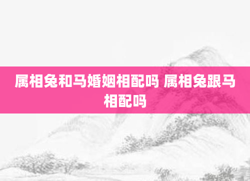 属相兔和马婚姻相配吗 属相兔跟马相配吗