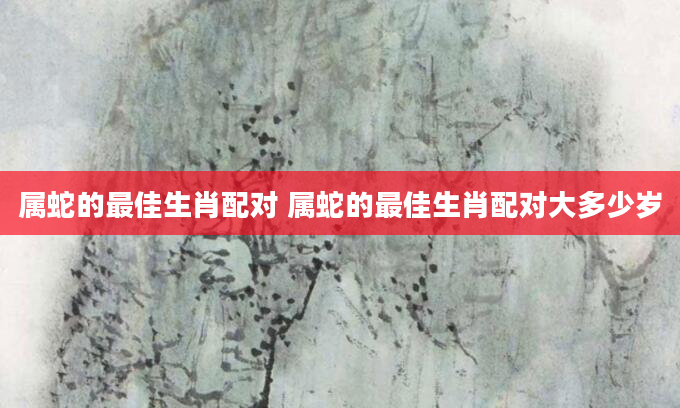 属蛇的最佳生肖配对 属蛇的最佳生肖配对大多少岁