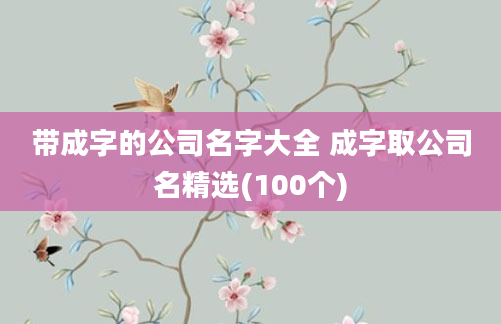 带成字的公司名字大全 成字取公司名精选(100个)