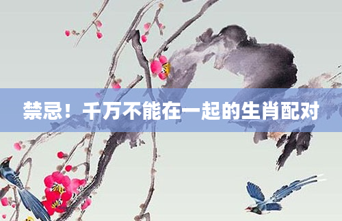 禁忌！千万不能在一起的生肖配对