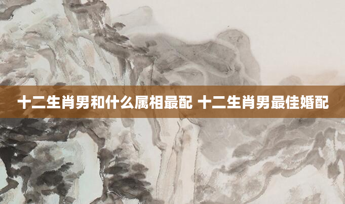 十二生肖男和什么属相最配 十二生肖男最佳婚配