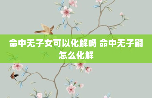 命中无子女可以化解吗 命中无子嗣怎么化解