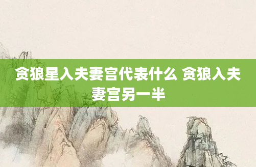 贪狼星入夫妻宫代表什么 贪狼入夫妻宫另一半