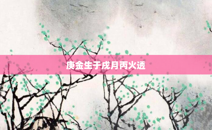 庚金生于戌月丙火透