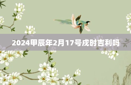 2024甲辰年2月17号戌时吉利吗