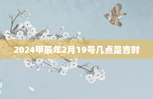 2024甲辰年2月19号几点是吉时