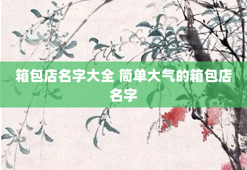 箱包店名字大全 简单大气的箱包店名字