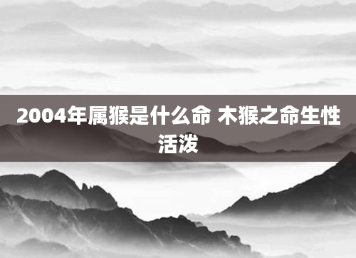 2004年属猴是什么命 木猴之命生性活泼